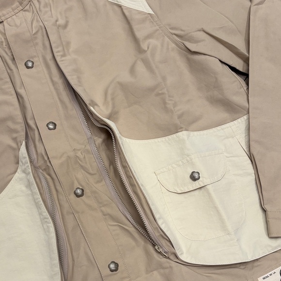 Sundae School Stash Chore Tan and Cream Shirt Jacket - Picture 5 of 8